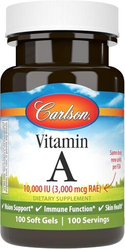 Carlson - Vitamin A, 15000 IU Palmitate (4500 mcg RAE), Vision Health, Healthy Skin, 120 Softgels in Saudi Arabia
