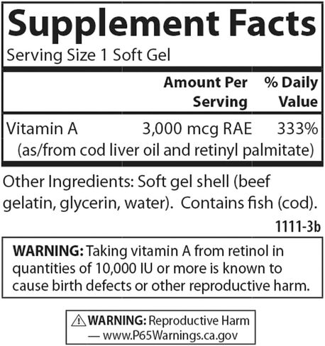 Carlson - Vitamin A, 15000 IU Palmitate (4500 mcg RAE), Vision Health, Healthy Skin, 120 Softgels in Saudi Arabia