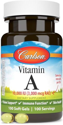 Carlson - Vitamin A, 15000 IU Palmitate (4500 mcg RAE), Vision Health, Healthy Skin, 120 Softgels in Saudi Arabia