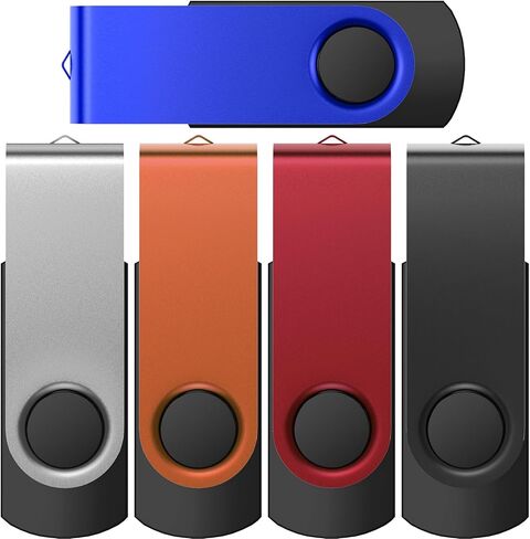 Flash Drive 64GB Pack of 10 Thumb Drives Bulk Kepmem 64 Giga USB Drives Value Metal USB 2.0 Memory Sticks Swivel Pen Drive 64 GB, Portable Jump Drive Colorful Multipack Zip Drives for Data Storage in Saudi Arabia