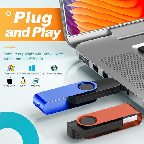 Flash Drive 64GB Pack of 10 Thumb Drives Bulk Kepmem 64 Giga USB Drives Value Metal USB 2.0 Memory Sticks Swivel Pen Drive 64 GB, Portable Jump Drive Colorful Multipack Zip Drives for Data Storage in Saudi Arabia