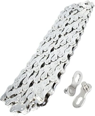 VG SPORTS 6/7/8/9/10/11 Speed Bike Chain,Half/Full Hollow Lightweight Bicycle Chain for Road Bike MTB,Silver/Gold/Titanium/Rainbow,116 Links in Saudi Arabia