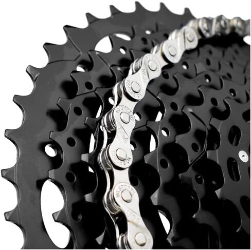 VG SPORTS 6/7/8/9/10/11 Speed Bike Chain,Half/Full Hollow Lightweight Bicycle Chain for Road Bike MTB,Silver/Gold/Titanium/Rainbow,116 Links in Saudi Arabia
