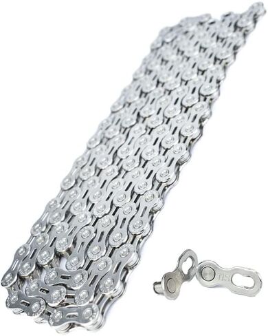 VG SPORTS 6/7/8/9/10/11 Speed Bike Chain,Half/Full Hollow Lightweight Bicycle Chain for Road Bike MTB,Silver/Gold/Titanium/Rainbow,116 Links in Saudi Arabia