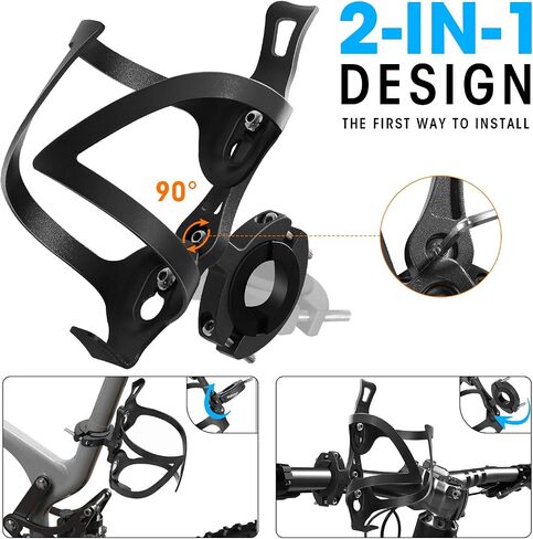 AIKATE Bike Cup Holder, Bicycle 2-in-1 Bottle Bracket, Aluminum Alloy Water Bottle Cages, Universal Rotation Cup Drink Holders for Bike Handlebars, Motorcycle, MTB, Boat, Walker, Wheelchair, Stroller in Saudi Arabia