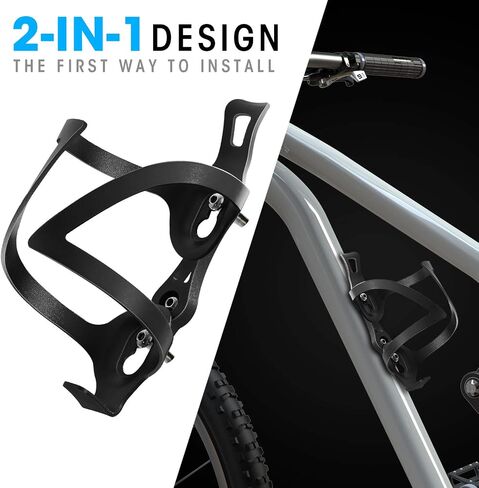 AIKATE Bike Cup Holder, Bicycle 2-in-1 Bottle Bracket, Aluminum Alloy Water Bottle Cages, Universal Rotation Cup Drink Holders for Bike Handlebars, Motorcycle, MTB, Boat, Walker, Wheelchair, Stroller in Saudi Arabia