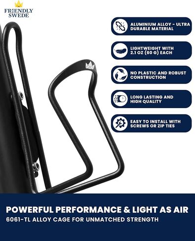 حامل زجاجة مياه للدراجة السويدية الودية، حامل زجاجة مياه للدراجة، حامل زجاجة الدراجة، قفص زجاجة الدراجة، حامل زجاجة مياه الدراجة الجبلية - قفص زجاجة مياه من سبيكة الدراجة (عبوتان) in Kuwait