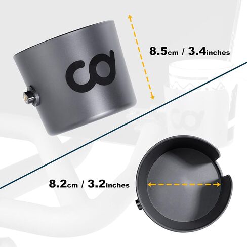 CyclingDeal Cup Mug Water Bottle Holder Adjustable Bracket Mount Tray - for Indoor Exercise Bikes with Round Bars ONLY - Compatible with Peloton Bike & Bike+, NordicTrack - Install at Centre or Side in Saudi Arabia