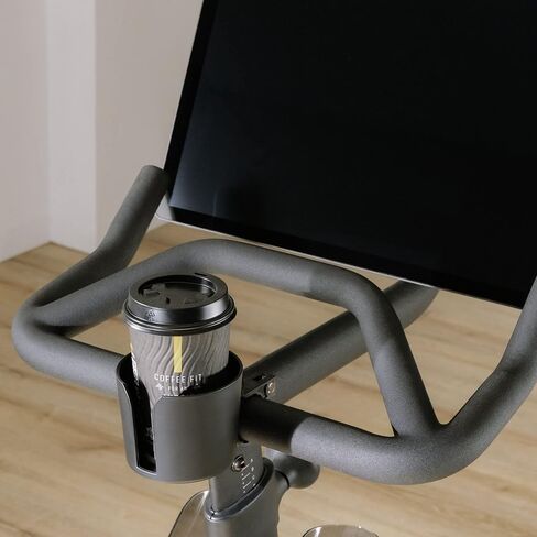 CyclingDeal Cup Mug Water Bottle Holder Adjustable Bracket Mount Tray - for Indoor Exercise Bikes with Round Bars ONLY - Compatible with Peloton Bike & Bike+, NordicTrack - Install at Centre or Side in Saudi Arabia
