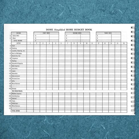 قبة (R) كتاب ميزانية المنزل المبسط، 7 1/2 بوصة. × 10 1/2 بوصة، أزرق مخضر in Saudi Arabia
