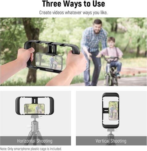 NEEWER Smartphone Video Rig with Neck Strap, Phone Stabilizer Grip Vlogging Cage with Cold Shoe Tripod Mount, Phone Rig for Filmmaking YouTube Video, Compatible with iPhone Samsung Pixel, A104 in Saudi Arabia
