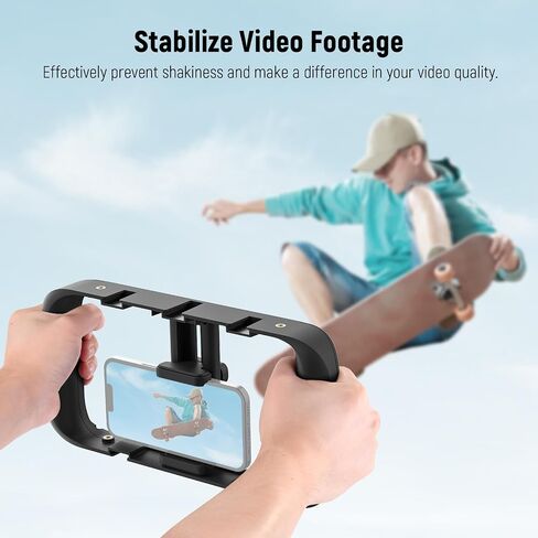 NEEWER Smartphone Video Rig with Neck Strap, Phone Stabilizer Grip Vlogging Cage with Cold Shoe Tripod Mount, Phone Rig for Filmmaking YouTube Video, Compatible with iPhone Samsung Pixel, A104 in Saudi Arabia