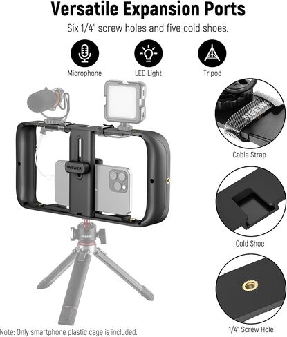 NEEWER Smartphone Video Rig with Neck Strap, Phone Stabilizer Grip Vlogging Cage with Cold Shoe Tripod Mount, Phone Rig for Filmmaking YouTube Video, Compatible with iPhone Samsung Pixel, A104 in Saudi Arabia