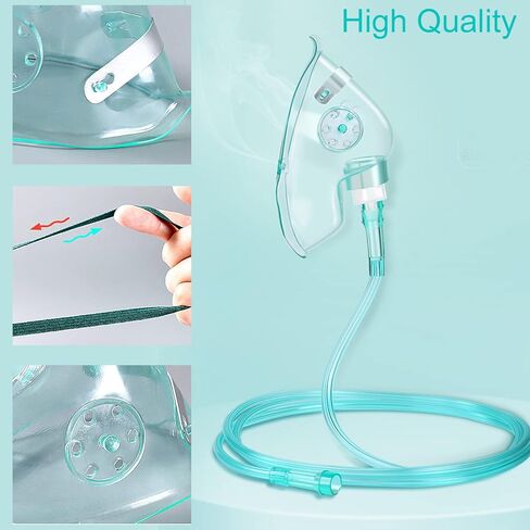 قناع الأكسجين Shishuyu 3 عبوات قناع الأكسجين القياسي للبالغين مع أنابيب بطول 6.6 بوصة وحزام مطاطي قابل للتعديل (مقاس XL) in Kuwait