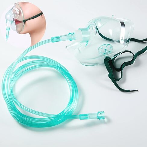 قناع الأكسجين Shishuyu 3 عبوات قناع الأكسجين القياسي للبالغين مع أنابيب بطول 6.6 بوصة وحزام مطاطي قابل للتعديل (مقاس XL) in Kuwait