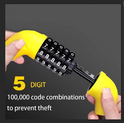 قفل كابل الدراجة المحمول 5 أرقام قفل كابل الدراجة مضاد للسرقة قفل الدراجة قابل لإعادة الضبط قفل الدراجة الجبلية in Kuwait