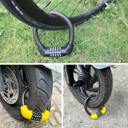 قفل كابل الدراجة المحمول 5 أرقام قفل كابل الدراجة مضاد للسرقة قفل الدراجة قابل لإعادة الضبط قفل الدراجة الجبلية in Kuwait