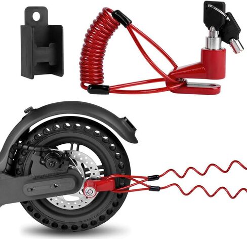 Ainiv Disc Brake Lock, E Scooter Lock Anti-Theft, Cable Bike Lock Waterproof 5FT /12mm Cable with 2 Keys for Scooter, Bike, Electric Bike, Skateboards, Strollers, Lawnmowers with Lock Holders-Black in Saudi Arabia