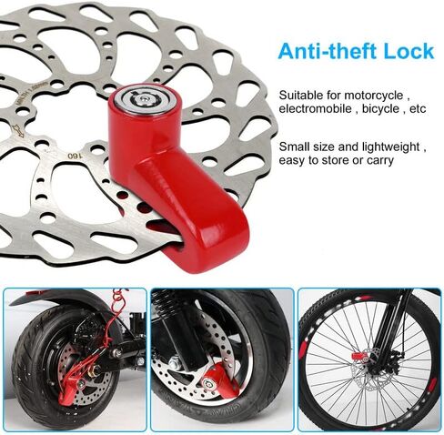 Ainiv Disc Brake Lock, E Scooter Lock Anti-Theft, Cable Bike Lock Waterproof 5FT /12mm Cable with 2 Keys for Scooter, Bike, Electric Bike, Skateboards, Strollers, Lawnmowers with Lock Holders-Black in Saudi Arabia