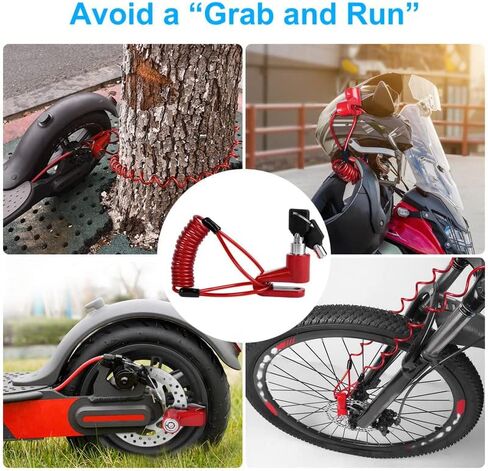 Ainiv Disc Brake Lock, E Scooter Lock Anti-Theft, Cable Bike Lock Waterproof 5FT /12mm Cable with 2 Keys for Scooter, Bike, Electric Bike, Skateboards, Strollers, Lawnmowers with Lock Holders-Black in Saudi Arabia