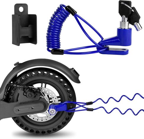 Ainiv Disc Brake Lock, E Scooter Lock Anti-Theft, Cable Bike Lock Waterproof 5FT /12mm Cable with 2 Keys for Scooter, Bike, Electric Bike, Skateboards, Strollers, Lawnmowers with Lock Holders-Black in Saudi Arabia