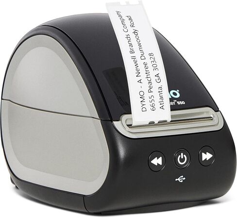 طابعة ملصقات DYMO LabelWriter 550 Turbo، صانع ملصقات مع طباعة حرارية مباشرة عالية السرعة، التعرف التلقائي على الملصقات، طباعة مجموعة متنوعة من أنواع الملصقات من خلال اتصال شبكة USB أو LAN in Saudi Arabia
