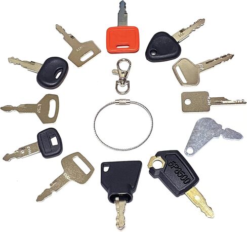 (12) Heavy Construction Equipment Ignition Key Set, for Caterpillar Case JD Hyster Komatsu Hitachi JCB Takeuchi Kubota Hyundai Kobelco Volvo in Saudi Arabia