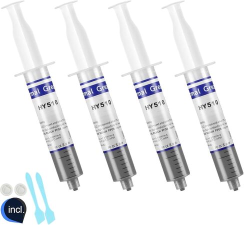 HY-510-100g (25g*4) Thermal Conductivity: >1.93W/m-k CPU Thermal heatsink Paste Silicone Grease Compound Non-Conductive for pc CPU gpu PS4 100 Gram in Kuwait