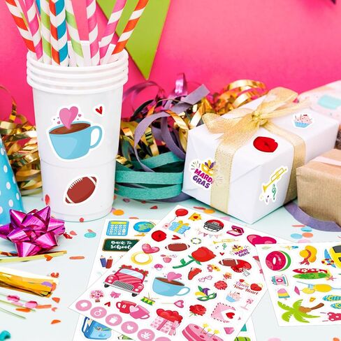 Seasonal Holiday Stickers 1200 Counts Seasonal Monthly Stickers Daily Calendar Planner Scrapbook St. Patrick’s Day Sticker Assortment Festival Holiday Sticker for Boys Girls Easter Stickers Gift in Kuwait