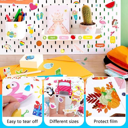 Seasonal Holiday Stickers 1200 Counts Seasonal Monthly Stickers Daily Calendar Planner Scrapbook St. Patrick’s Day Sticker Assortment Festival Holiday Sticker for Boys Girls Easter Stickers Gift in Kuwait