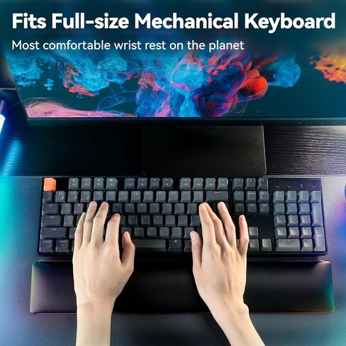 ASFSKY Keyboard Wrist Rest with Memory Foam Anti-Slip Rubber Base Ergonomic Wooden Wrist Rest for Mechanical Keyboard Durable and Easy to Clean for Gamer Staff (Walnut) in Saudi Arabia