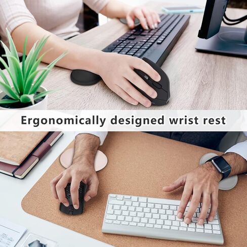 GROLEBO Wrist Rest Pad, Ergonomic Wrist Rest Mouse Pad with Non-Slip Base, Vertical Mouse Pad Rest Support, Silicone Gel Wrist Rest for Mouse and Computer Keyboard Laptop, Game Office Home(Black) in Saudi Arabia