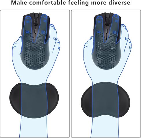 GROLEBO Wrist Rest Pad, Ergonomic Wrist Rest Mouse Pad with Non-Slip Base, Vertical Mouse Pad Rest Support, Silicone Gel Wrist Rest for Mouse and Computer Keyboard Laptop, Game Office Home(Black) in Saudi Arabia