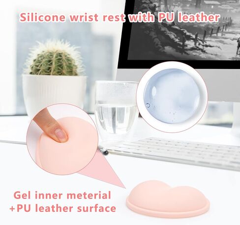 GROLEBO Wrist Rest Pad, Ergonomic Wrist Rest Mouse Pad with Non-Slip Base, Vertical Mouse Pad Rest Support, Silicone Gel Wrist Rest for Mouse and Computer Keyboard Laptop, Game Office Home(Black) in Saudi Arabia