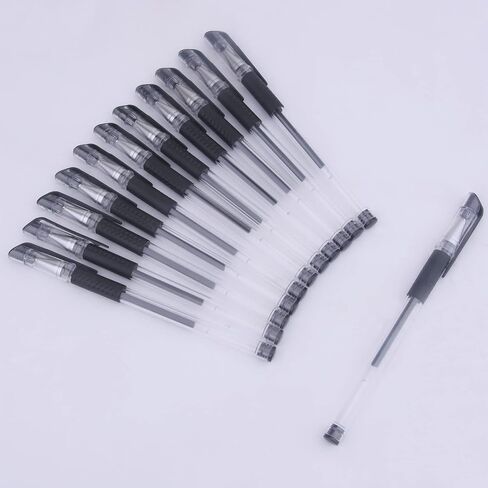 Bulk Black Gel Pens 100 Pieces Smooth Writing Rollerball Pens Gripped Stick Writing Pens for Office School Supplies,No Bleed and Smear,0.5 mm Meduim Point in Saudi Arabia