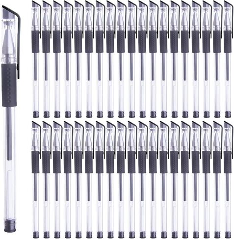 Bulk Black Gel Pens 100 Pieces Smooth Writing Rollerball Pens Gripped Stick Writing Pens for Office School Supplies,No Bleed and Smear,0.5 mm Meduim Point in Saudi Arabia