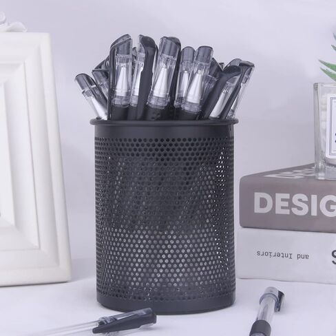 Bulk Black Gel Pens 100 Pieces Smooth Writing Rollerball Pens Gripped Stick Writing Pens for Office School Supplies,No Bleed and Smear,0.5 mm Meduim Point in Saudi Arabia