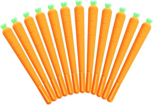 NUOLUX 12 حزمة قلم حبر جل الجزرة لطيف لينة سيليكون قلم الكرة الدوارة للمكتب واللوازم المدرسية هدية للأطفال in Kuwait