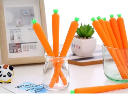 NUOLUX 12 حزمة قلم حبر جل الجزرة لطيف لينة سيليكون قلم الكرة الدوارة للمكتب واللوازم المدرسية هدية للأطفال in Kuwait