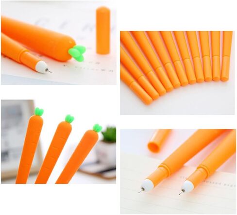 NUOLUX 12 حزمة قلم حبر جل الجزرة لطيف لينة سيليكون قلم الكرة الدوارة للمكتب واللوازم المدرسية هدية للأطفال in Kuwait