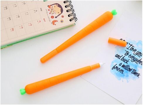 NUOLUX 12 حزمة قلم حبر جل الجزرة لطيف لينة سيليكون قلم الكرة الدوارة للمكتب واللوازم المدرسية هدية للأطفال in Kuwait