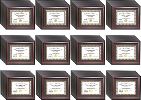 Creative Picture Frames 11x14-inch Mahogany Diploma Frame with Black Mat to Hold 8.5" x 11" Graduation Certificate Documents with Installed Wall Hanger in Kuwait