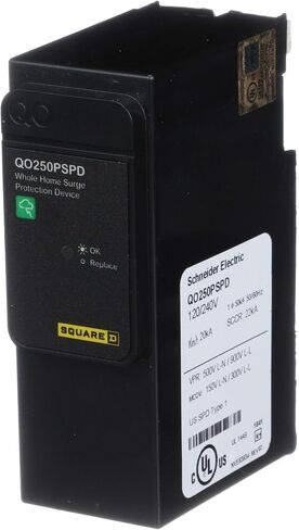 Square D - QO250PSPD QO جهاز حماية من زيادة التيار في المنزل بالكامل، 50 كيلو أمبير، 120/240 فولت، مرحلة واحدة، بدون أسلاك، قابس محايد in Kuwait