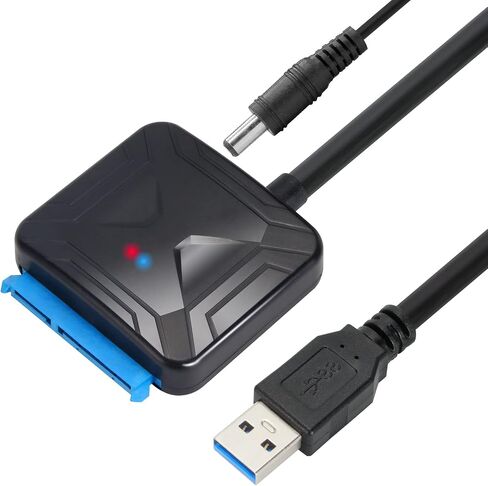 VCOM SATA to USB Adapter, USB 3.0 to SATA Cable for 3.5 2.5 Inch SSD HDD SATA III Hard Drive Disk, Support UASP Compatible with USB 1.1/2.0/3.0 (with External 12V/2A Power) in Saudi Arabia