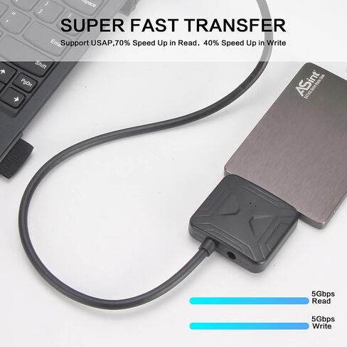 VCOM SATA to USB Adapter, USB 3.0 to SATA Cable for 3.5 2.5 Inch SSD HDD SATA III Hard Drive Disk, Support UASP Compatible with USB 1.1/2.0/3.0 (with External 12V/2A Power) in Saudi Arabia