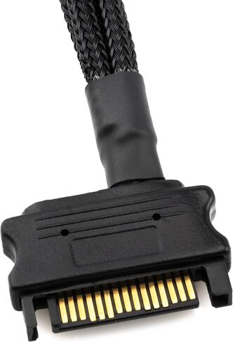 كابل محول الطاقة CRJ 15-Pin SATA إلى 3 PC Fan - 12 بوصة (30 سم)، أكمام سوداء - قم بتشغيل ما يصل إلى ثلاثة مراوح تبريد للكمبيوتر 3-Pin و 4-Pin من موصل طاقة SATA 15-Pin ATX (12 فولت - سرعة كاملة) in Kuwait