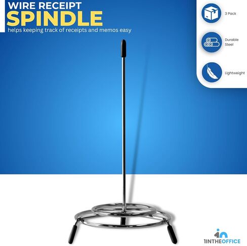 1InTheOffice Wire Receipt Spindle,Black Receipt Holder, 3 Pack" (Black) in Saudi Arabia