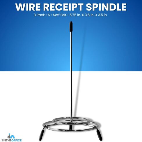 1InTheOffice Wire Receipt Spindle,Black Receipt Holder, 3 Pack" (Black) in Saudi Arabia