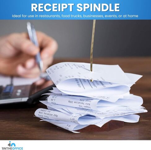 1InTheOffice Wire Receipt Spindle,Black Receipt Holder, 3 Pack" (Black) in Saudi Arabia