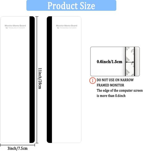 Monitor Memo Board, Office Desk Accessories 2 Pack, Monitor Message Board, Computer Memo Board, Monitor Note Holder, Message Memo Panel Monitor Side Panel with Phone Holder Suitable for Office Home in Saudi Arabia